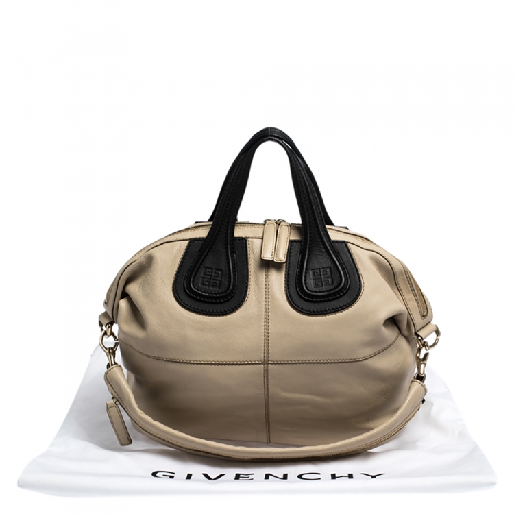 مملوكة مسبقًا Givenchy Beige/Black Leather Medium Nightingale Satchel