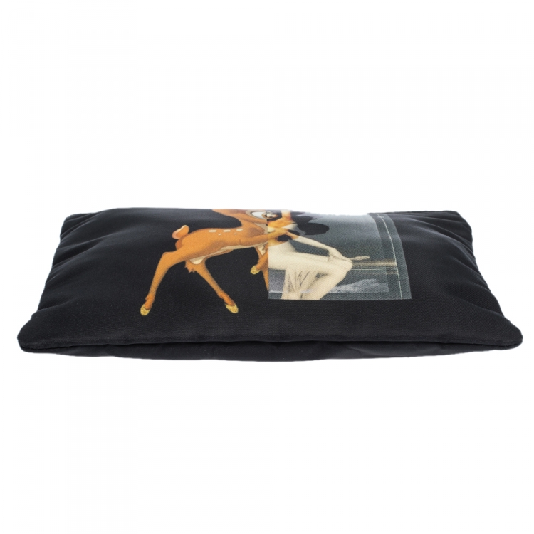 Pre Owned Givenchy Black Nylon Bambi Zip Pouch