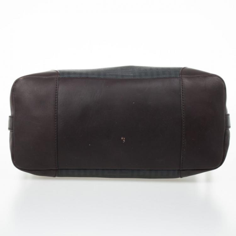 Pre Owned Givenchy Monogram Leather Trim Boston Bag