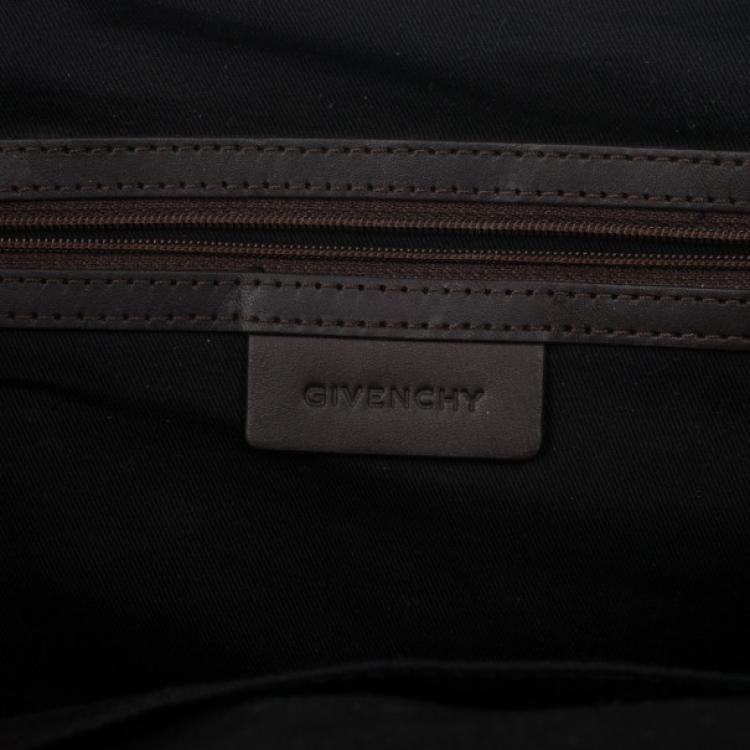 Pre Owned Givenchy Monogram Leather Trim Boston Bag
