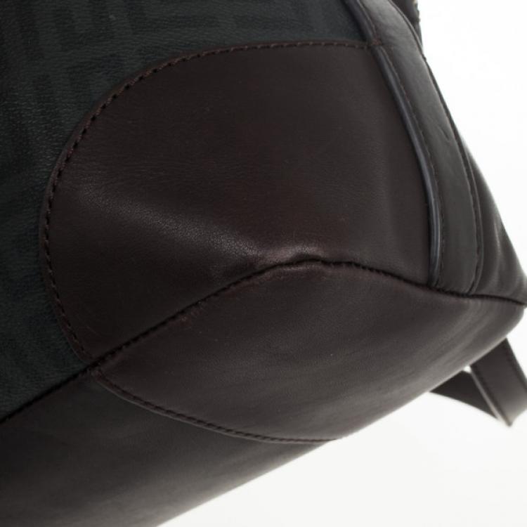 Pre Owned Givenchy Monogram Leather Trim Boston Bag