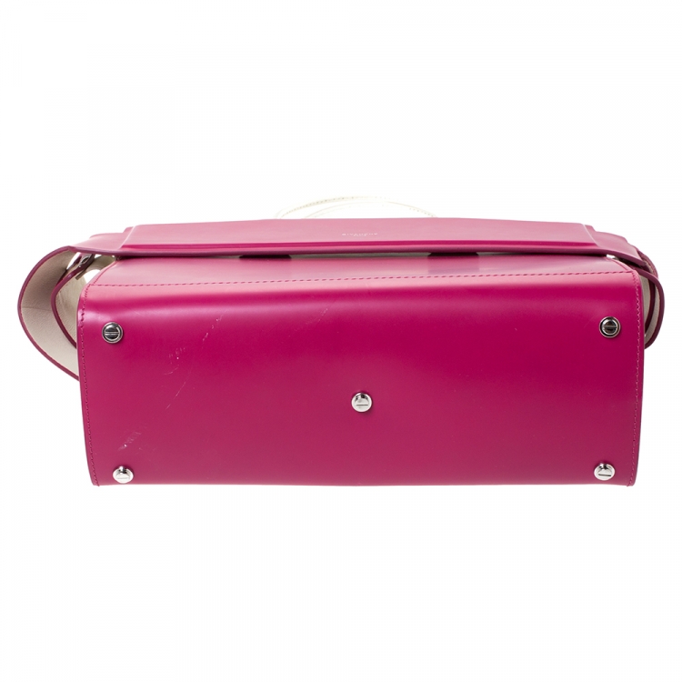 Pre Owned Givenchy Fuchsia/White Leather Horizon Tote
