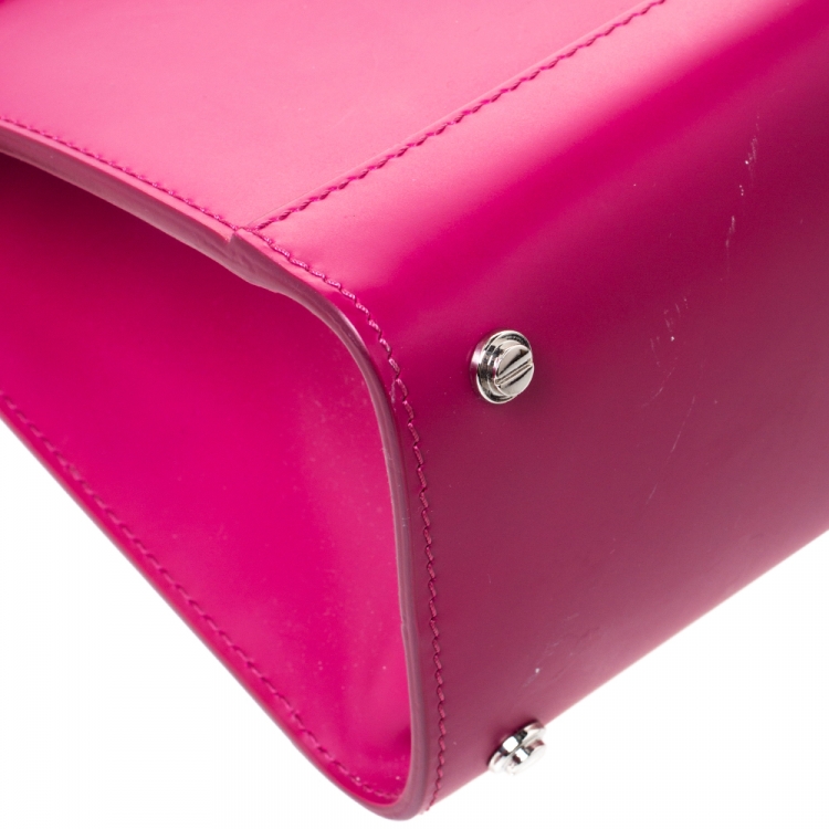 Pre Owned Givenchy Fuchsia/White Leather Horizon Tote
