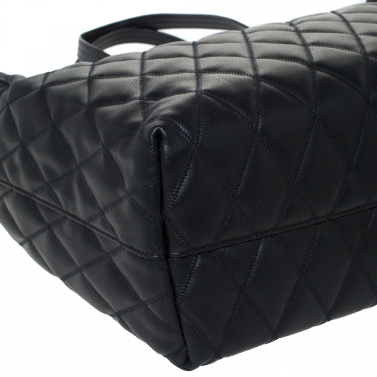 Pre Owned Givenchy Black Leather Duo Shopper Tote