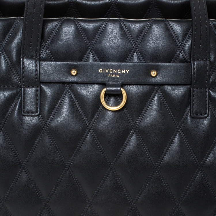 Pre Owned Givenchy Black Leather Duo Shopper Tote