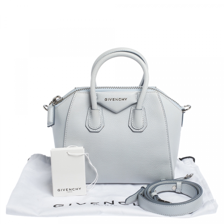 Pre Owned Givenchy Sky Blue Leather Mini Antigona Satchel