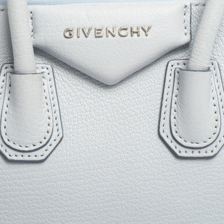 Pre Owned Givenchy Sky Blue Leather Mini Antigona Satchel