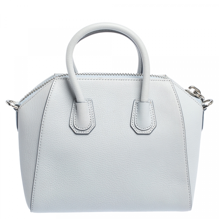 Pre Owned Givenchy Sky Blue Leather Mini Antigona Satchel