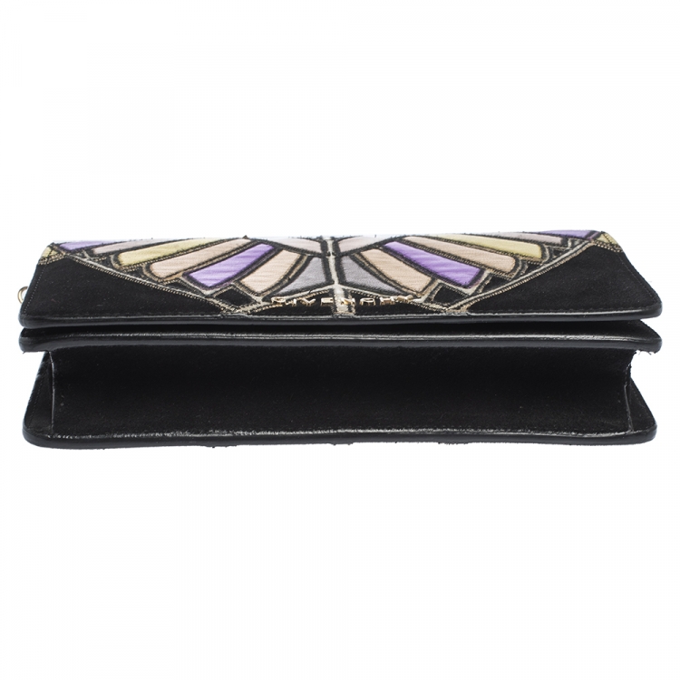 Pre Owned Givenchy Multicolor Leather and Suede Chain Clutch