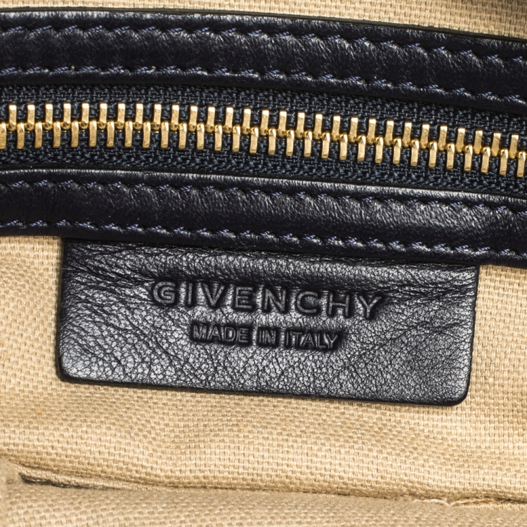 Pre Owned Givenchy Navy Blue Crinkled Leather Large Pandora Bag
