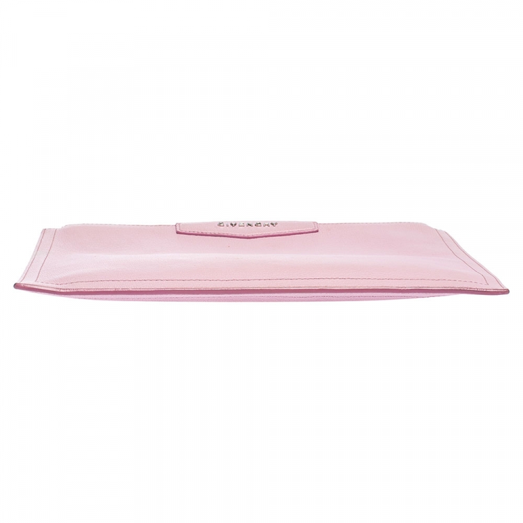 Pre Owned Givenchy Baby Pink Leather Antigona Zip Clutch