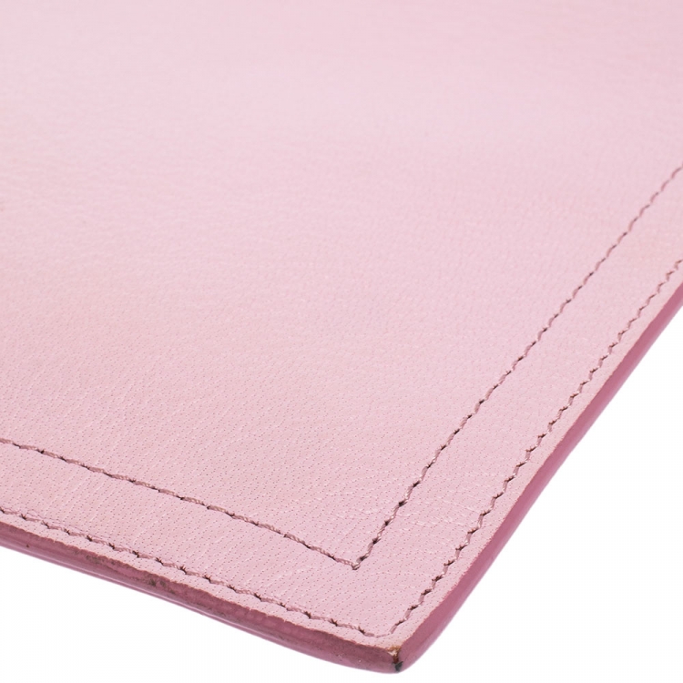 Pre Owned Givenchy Baby Pink Leather Antigona Zip Clutch