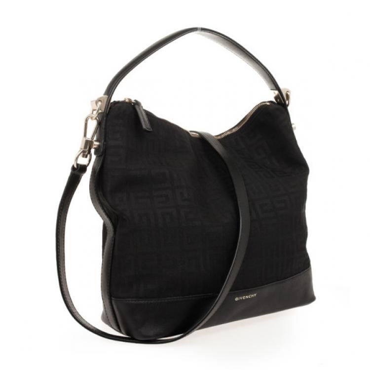 Pre Owned Givenchy Black Canvas and Leather Monogram Shoulder Bag