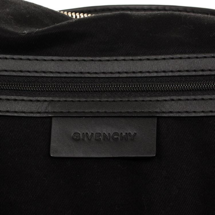 Pre Owned Givenchy Black Canvas and Leather Monogram Shoulder Bag