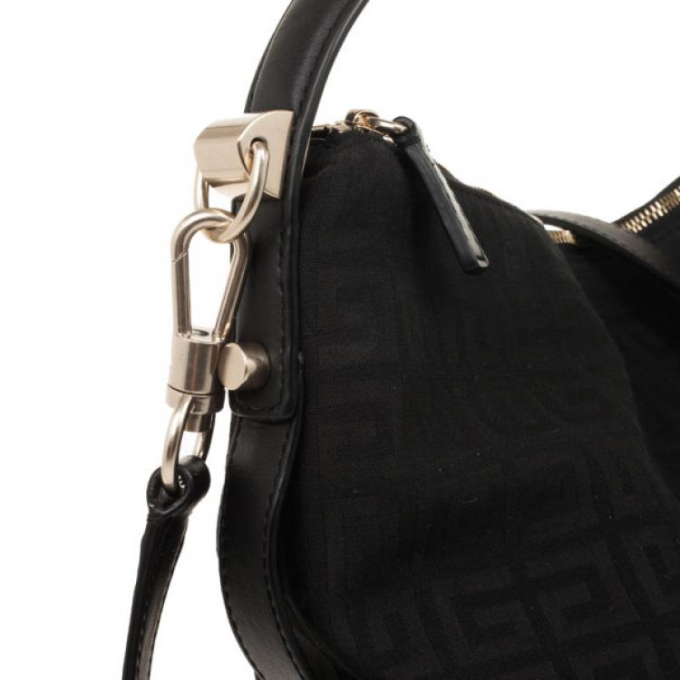 Pre Owned Givenchy Black Canvas and Leather Monogram Shoulder Bag