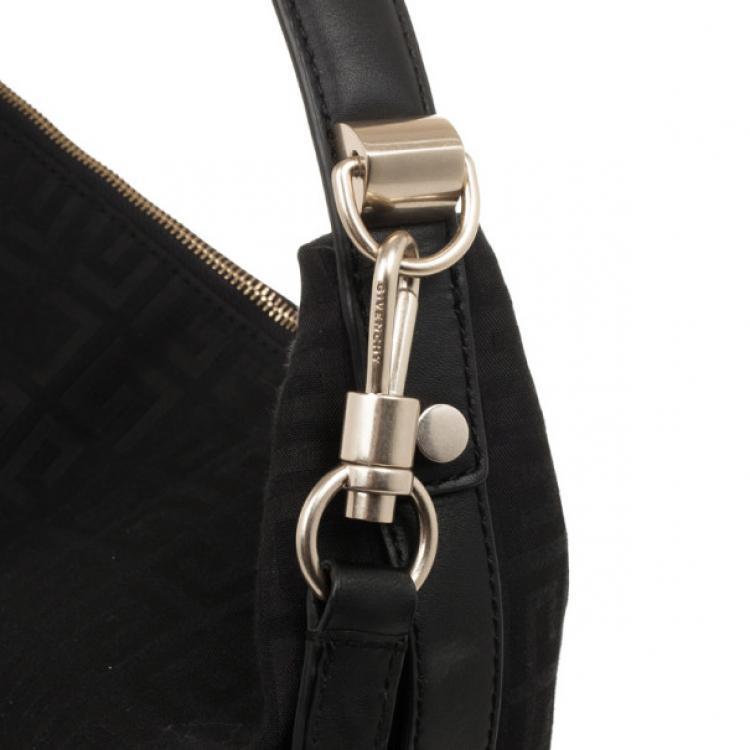Pre Owned Givenchy Black Canvas and Leather Monogram Shoulder Bag