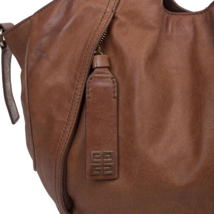 Pre Owned Givenchy Brown Monogram Leather Hobo