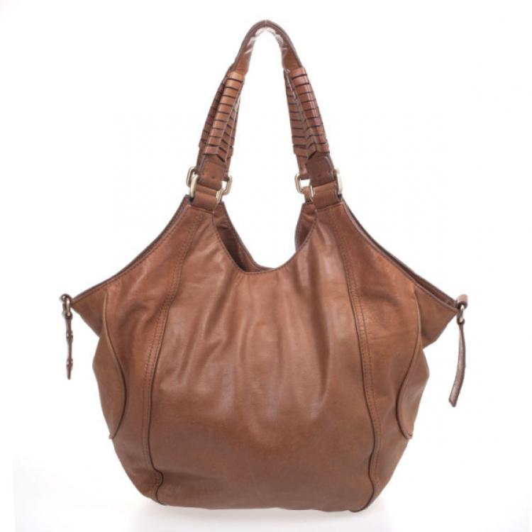Pre Owned Givenchy Brown Monogram Leather Hobo