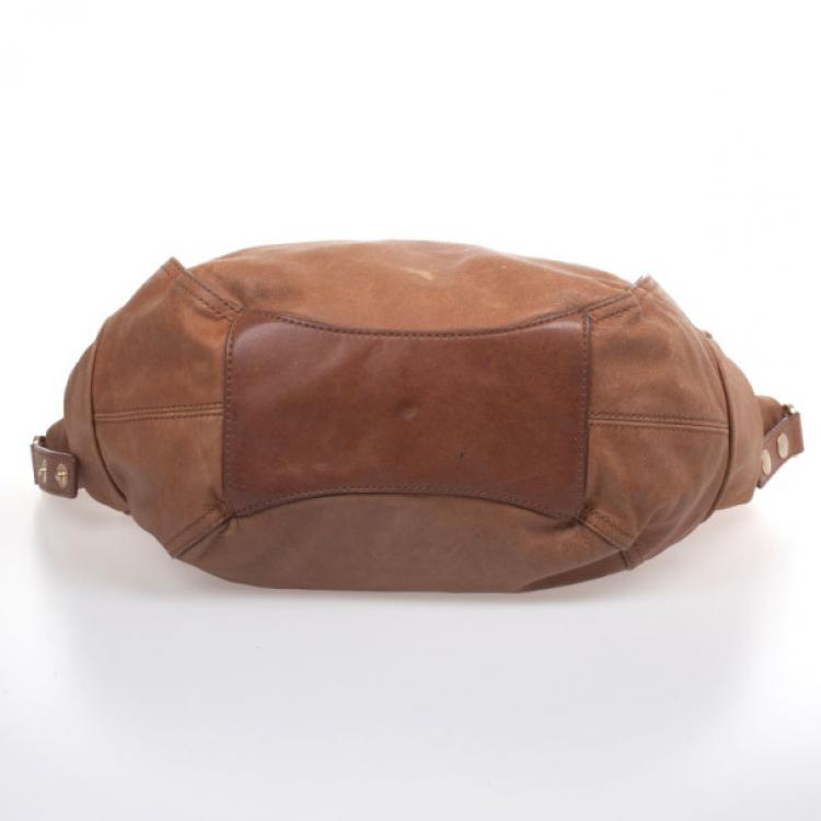 Pre Owned Givenchy Brown Monogram Leather Hobo