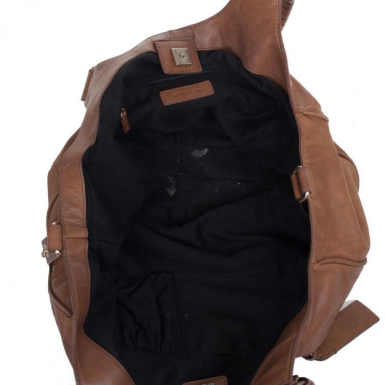 Pre Owned Givenchy Brown Monogram Leather Hobo