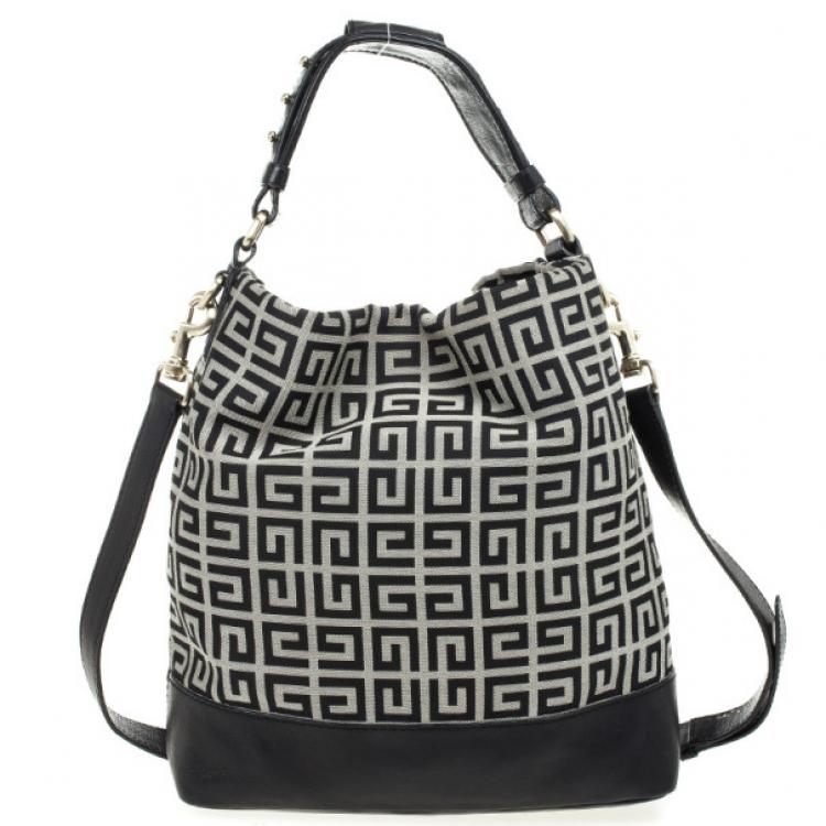 Pre Owned Givenchy Black Monogram Hobo Bag