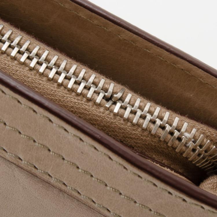 Pre Owned Givenchy Beige Leather Zip Logo Small Shoulder bag