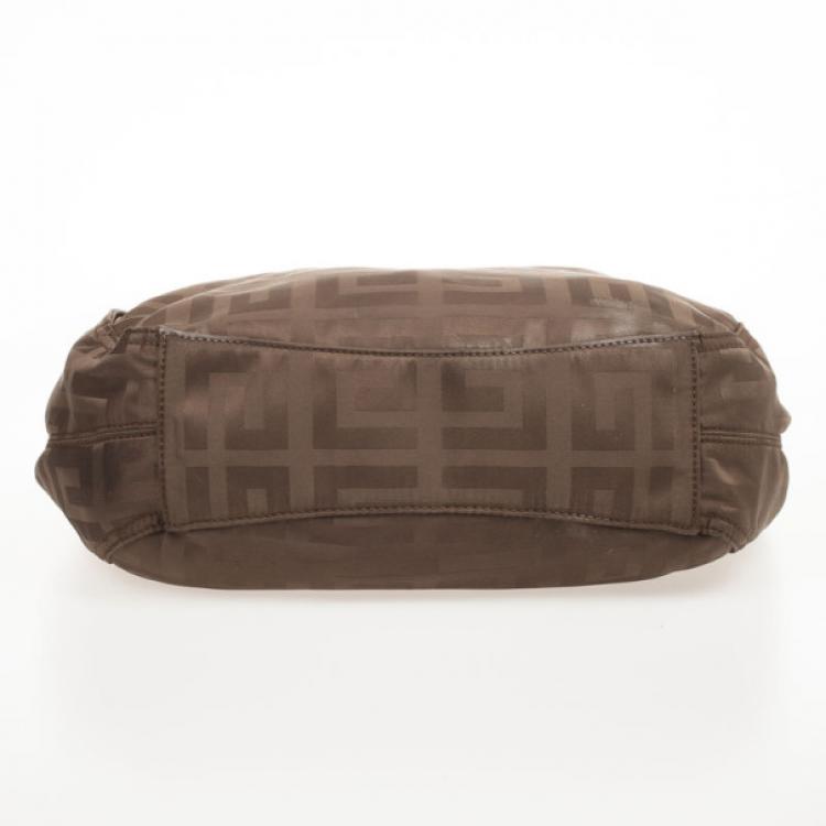 Pre Owned Givenchy Brown Monogram Canvas Logo Hobo