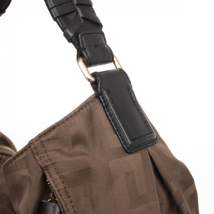 Pre Owned Givenchy Brown Monogram Canvas Logo Hobo