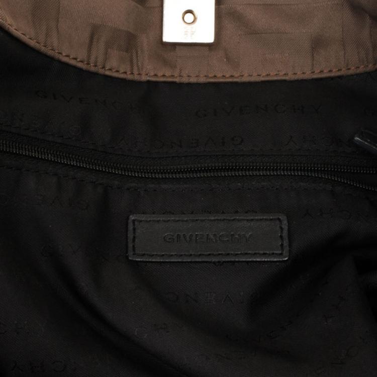 Pre Owned Givenchy Brown Monogram Canvas Logo Hobo