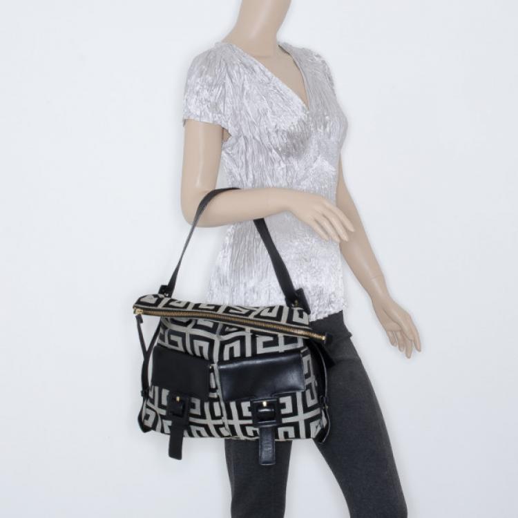 Pre Owned Givenchy Black Monogram Canvas Satchel