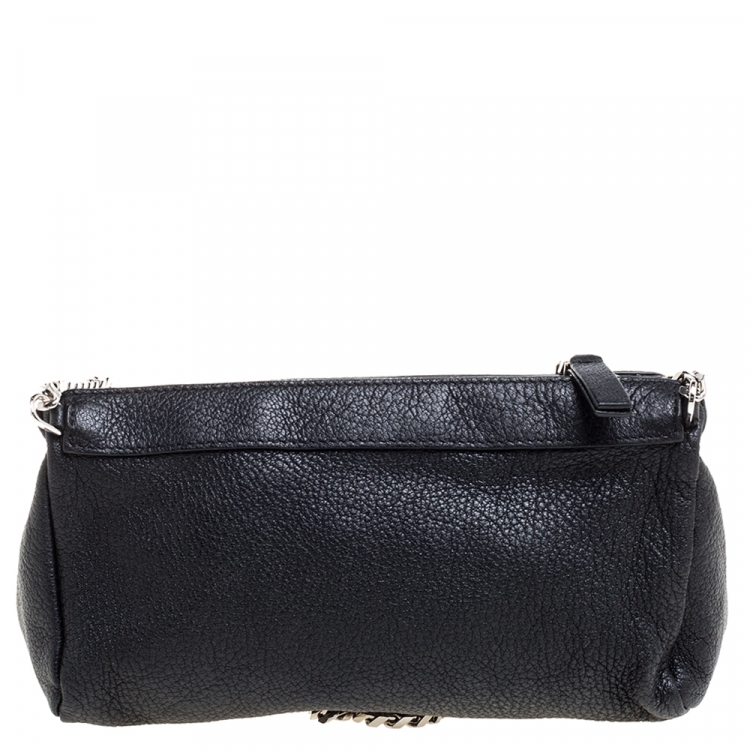 Pre Owned Givenchy Black Leather Mini Pandora Crossbody Bag