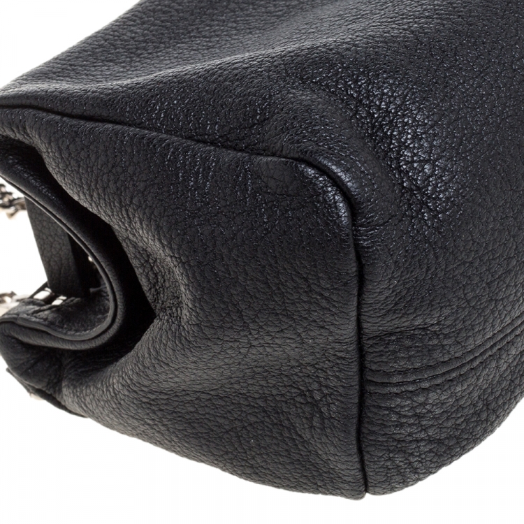 Pre Owned Givenchy Black Leather Mini Pandora Crossbody Bag