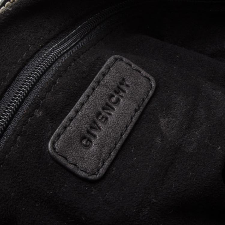 Pre Owned Givenchy Black Monogram Embossed Leather Hobo