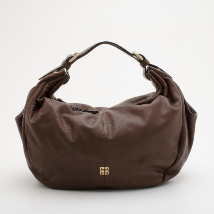 Pre Owned Givenchy Brown Leather Hobo 