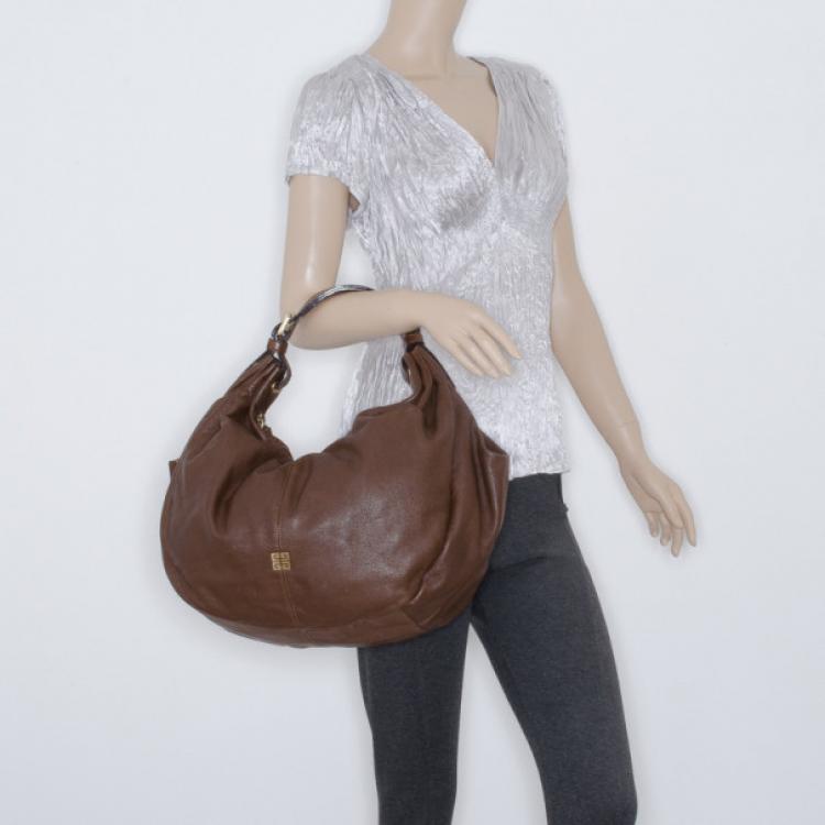 Pre Owned Givenchy Brown Leather Hobo 