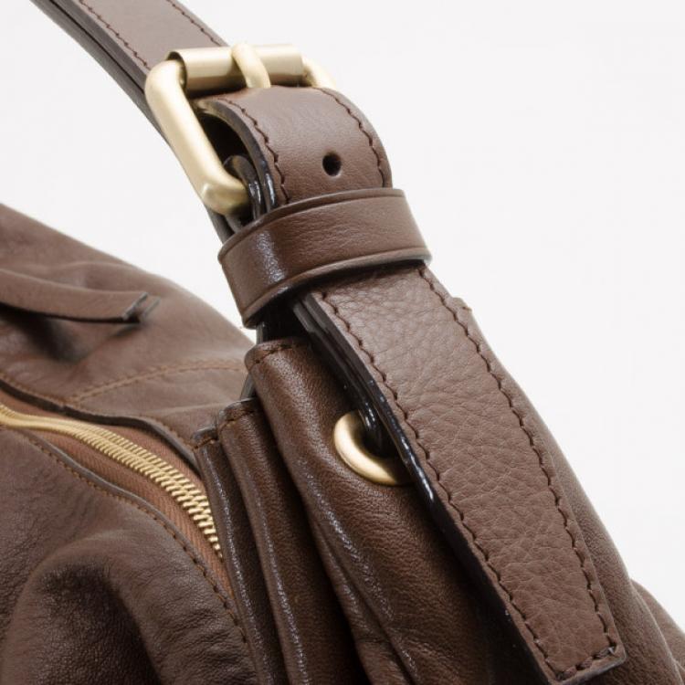 Pre Owned Givenchy Brown Leather Hobo 