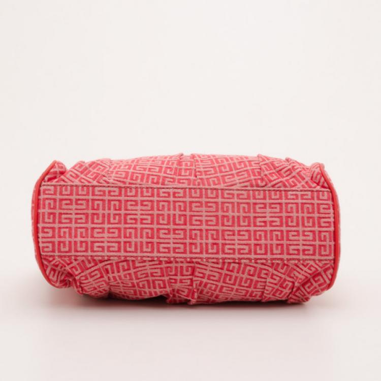 Pre Owned Givenchy Red Monogram Tucked Pleated Tote