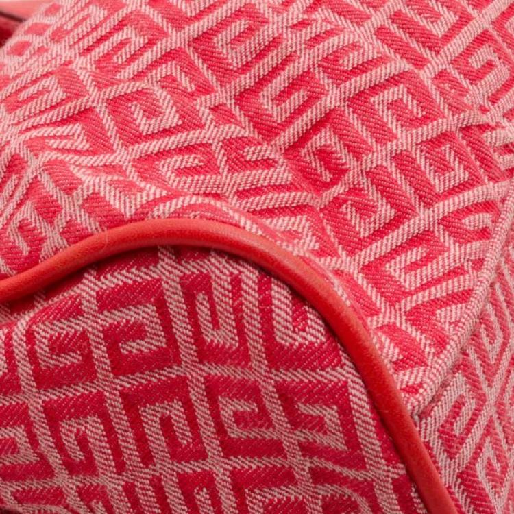 Pre Owned Givenchy Red Monogram Tucked Pleated Tote