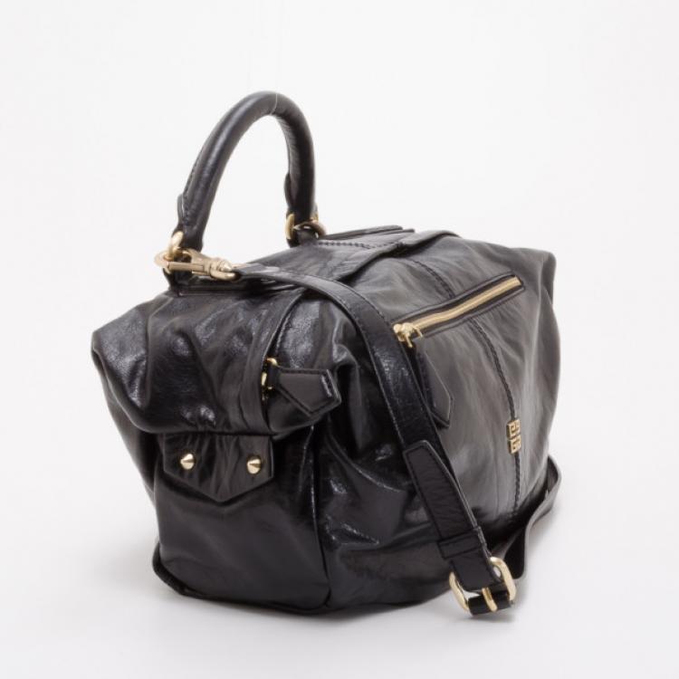 Pre Owned Givenchy Black Leather Saffia Tote 