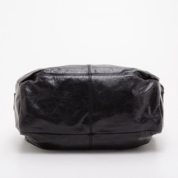 Pre Owned Givenchy Black Leather Saffia Tote 