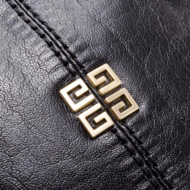 Pre Owned Givenchy Black Leather Saffia Tote 