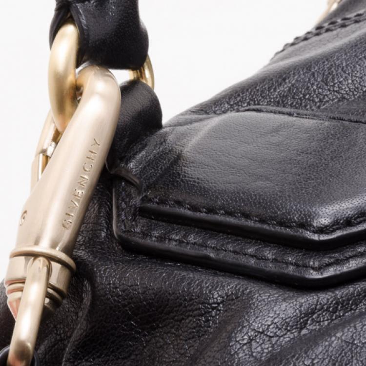 Pre Owned Givenchy Black Leather Saffia Tote 