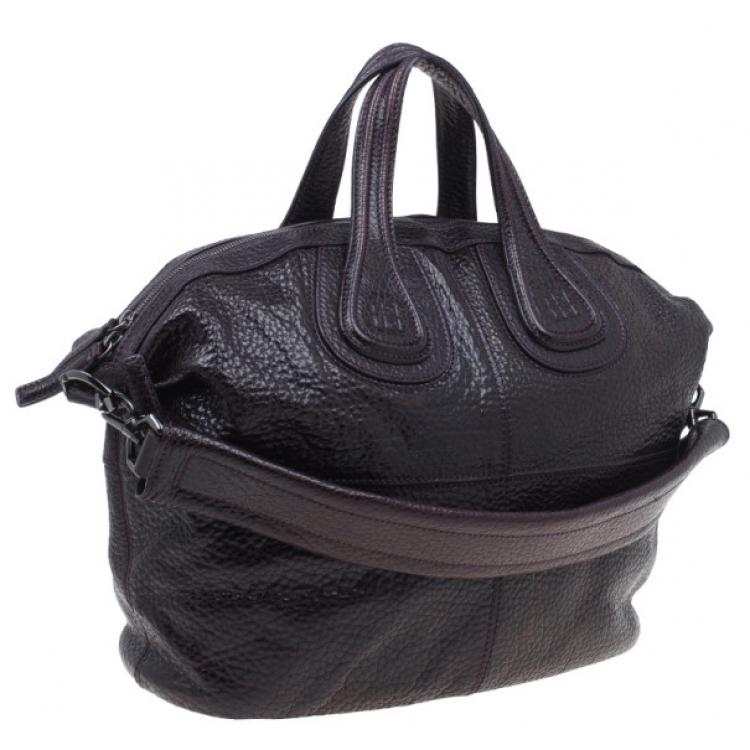 Pre Owned Givenchy Purple Grain Leather Medium Nightingale Shoulder Bag