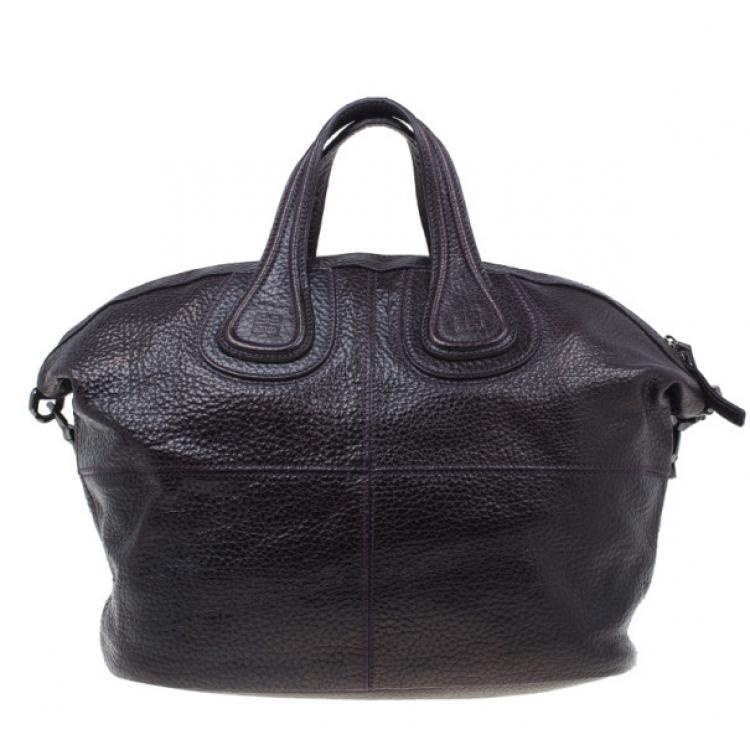 Pre Owned Givenchy Purple Grain Leather Medium Nightingale Shoulder Bag