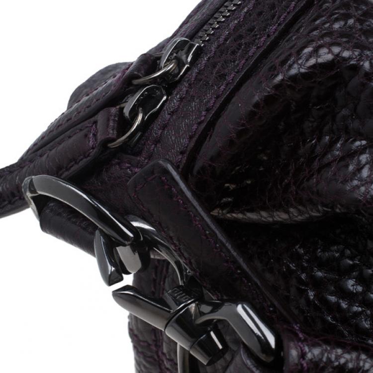 Pre Owned Givenchy Purple Grain Leather Medium Nightingale Shoulder Bag