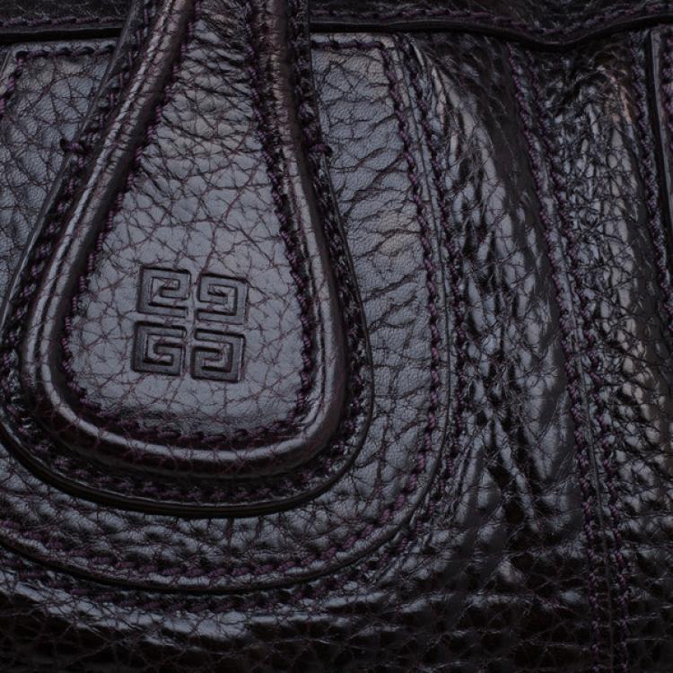 Pre Owned Givenchy Purple Grain Leather Medium Nightingale Shoulder Bag