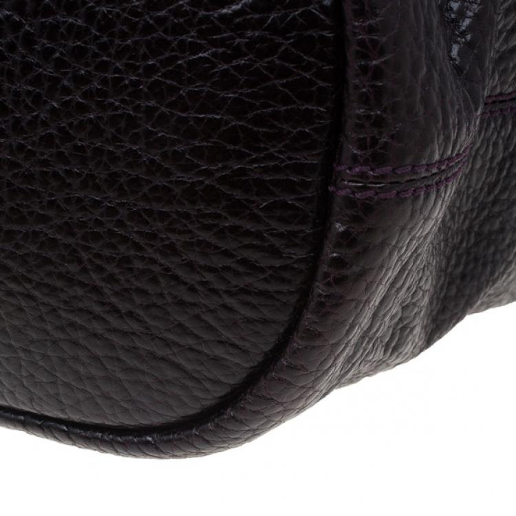 Pre Owned Givenchy Purple Grain Leather Medium Nightingale Shoulder Bag