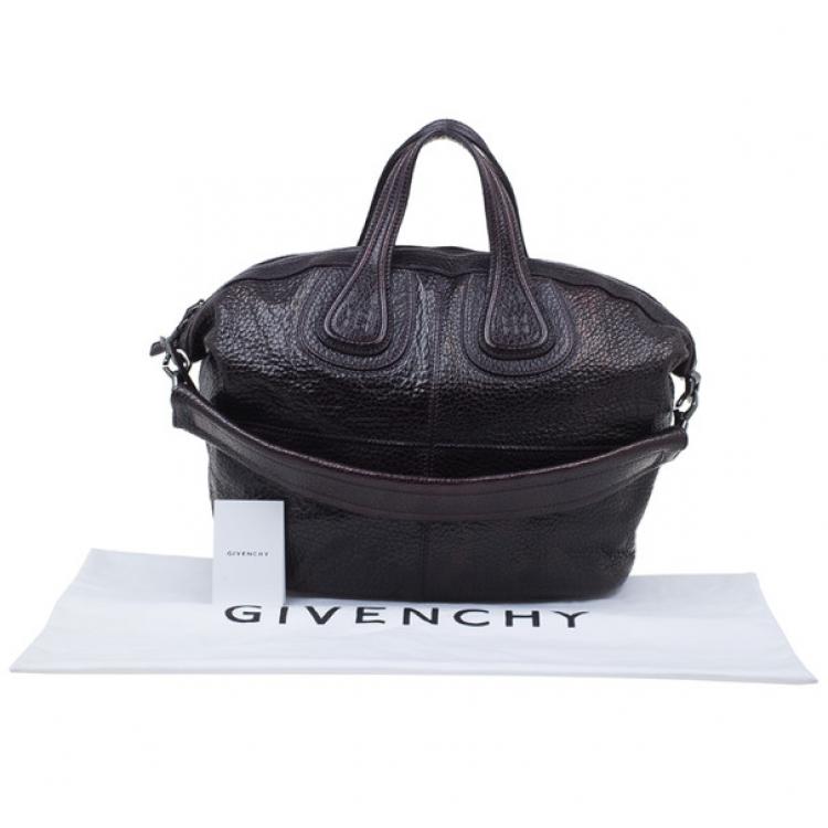 Pre Owned Givenchy Purple Grain Leather Medium Nightingale Shoulder Bag