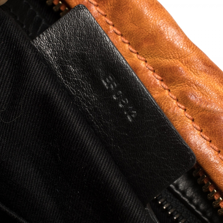 Pre Owned Givenchy Orange Leather Large Pandora Shoulder Bag