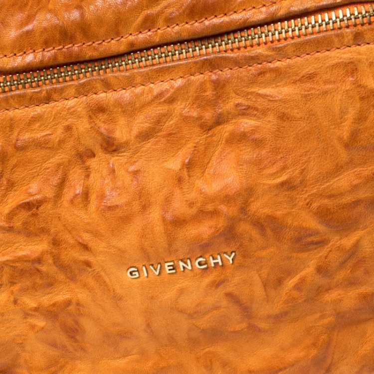Pre Owned Givenchy Orange Leather Large Pandora Shoulder Bag